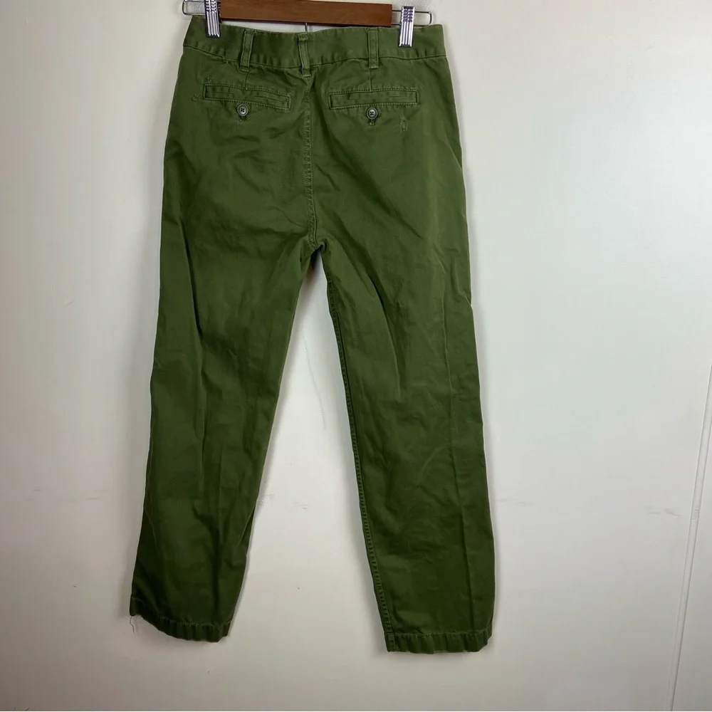 J Crew Olive Green Chinos Pants Preppy Academia Business Casual Office Size 0‎